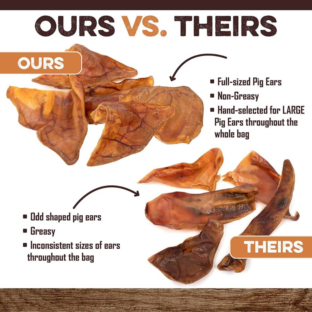 Natural Pork Ear Dog Treat, x12 Pack